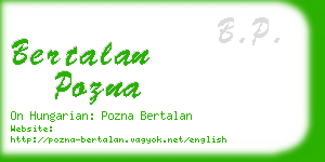 bertalan pozna business card